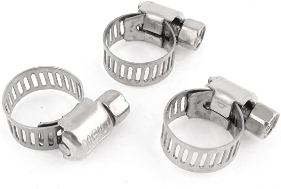 sourcingmap 3pcs Stainless Steel 6mm to 12mm Hose Pipe Clamps Clips Fastener