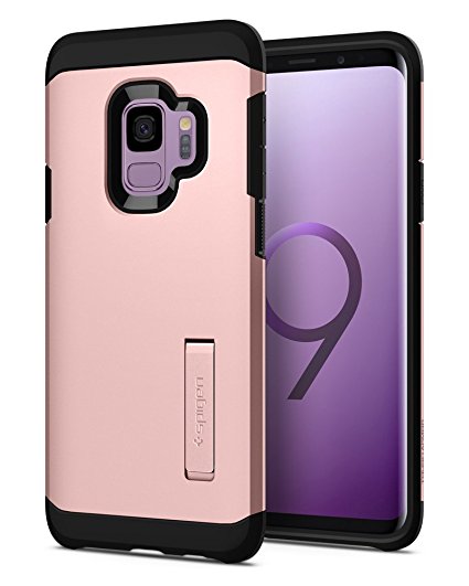 Spigen Tough Armor Galaxy S9 Case with Reinforced Kickstand and Heavy Duty Protection and Air Cushion Technology for Samsung Galaxy S9 (2018) - Rose Gold