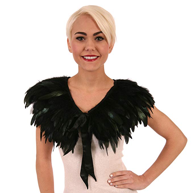 Zucker Feather Products Black Coque Collar with Satin Trim and Ties