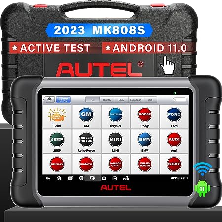 Autel Scanner MaxiCOM MK808S, 2023 Bidirectional Tool Updated of MaxiCheck MX808 MK808, 28  Service, Active Test, All System Diagnosis, Injector Coding/EPB/BMS/SAS/TPMS/AutoVIN/ABS, FCA Autoauth