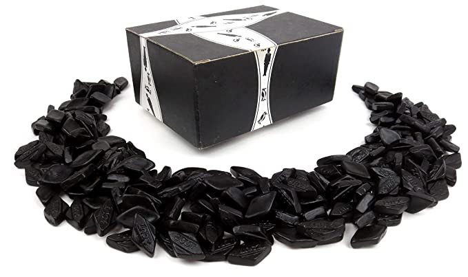 Gustaf's Dutch Schuinzout Diamond Salt Licorice, 2.2 lb Bag in a BlackTie Box