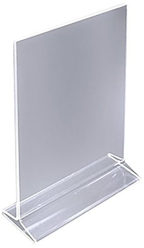 Dazzling Displays Table Card Display/Plastic Upright Menu Ad Frame/Acrylic Sign Holder, 8 by 10-Inch