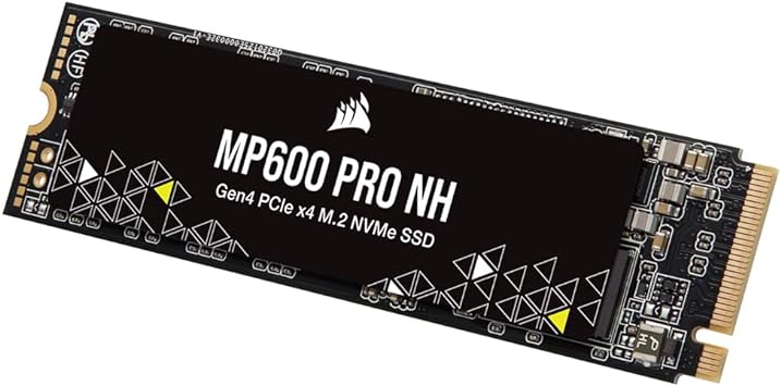 Corsair MP600 PRO NH 4TB PCIe Gen4 x4 NVMe M.2 SSD – High-Density TLC NAND – M.2 2280 – DirectStorage Compatible - Up to 7,000MB/sec - No Heatsink - Black