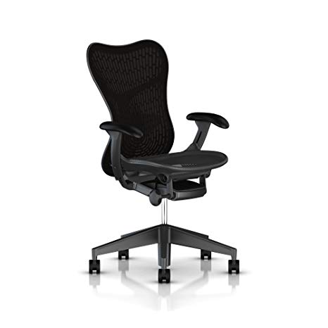 Herman Miller Mirra 2 Task Chair: Tilt Limiter - FlexFront Adj Seat Depth - Adj Lumbar Support - Butterfly Back - Adj Arms - Graphite Base & Frame