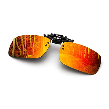 Polarized Clip-on Sunglasses with Flip Up Function Anti-Glare UV 400 Driving Glasses Clip-on for Prescription Glasses