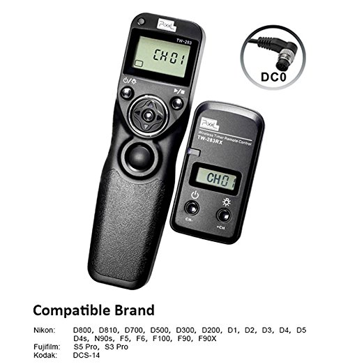 PIXEL TW-283/ DC0 Wireless Timer remote control Shutter Release for Nikon D800 D810 D700 D5