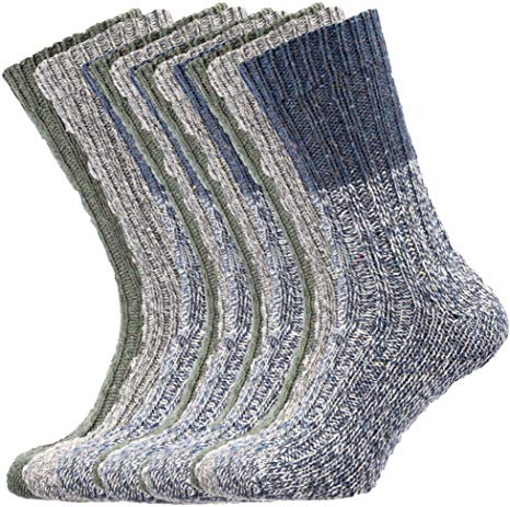 Kensington® Men’s Thick Warm Wool Blend Norwegian Boot socks – Machine Washable, Soft comfort top, Hardwearing with breathable knitted construction to keep feet dry