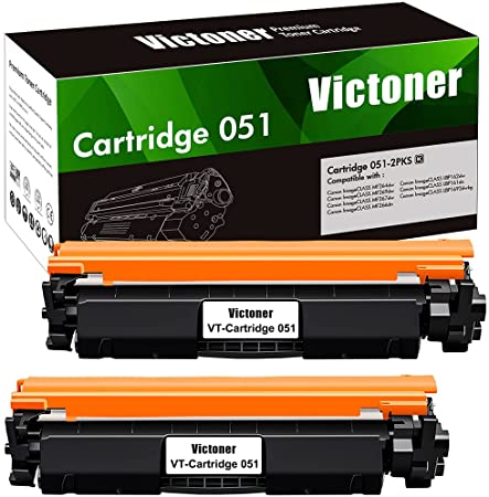 VICTONER Compatible Toner Cartridge Replacement for Canon 051 051H CRG051 CRG-051 CRG 051 ImageCLASS MF264dw MF267dw MF269dw LBP162dw LBP161dn LBP1692dwkg MF266dn MF263dn Printer (Black 2-Pack)