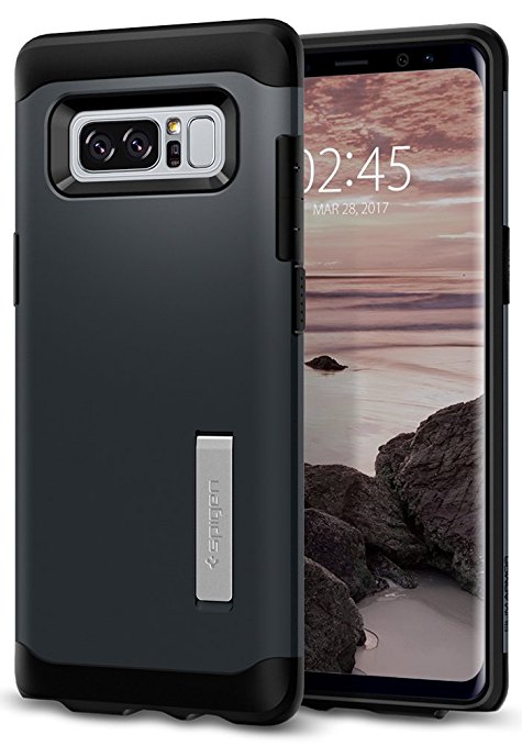 Samsung Galaxy Note 8 Case, Spigen® [Slim Armor] Galaxy Note 8 Case Cover with Air Cushion Technology and Hybrid Drop Protection for Galaxy Note 8 (2017) - Metal Slate - 587CS21834