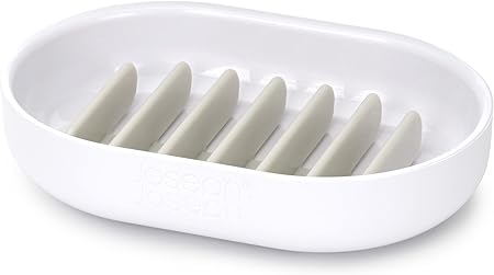 Joseph Joseph Duo Quick-drain Soap Dish holder with removable drying rack, White