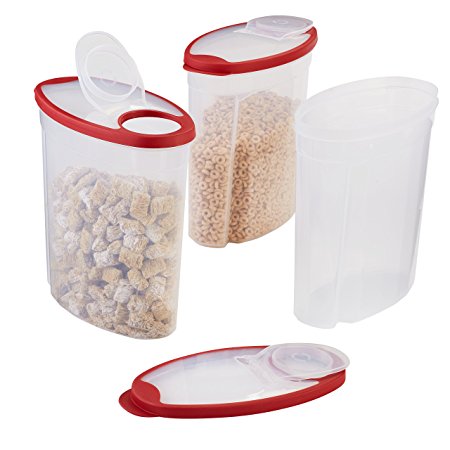 Rubbermaid Modular Cereal Container, Red, 3-Pack (1777197)