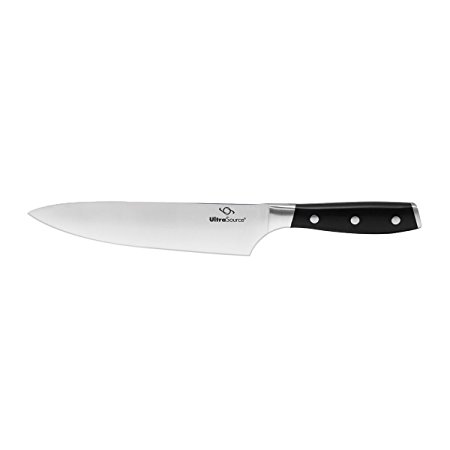 Chef's Knife, 8-in Hand Forged Stainless Steel Blade, Full Tang Handle, Perfect Weight and Balance