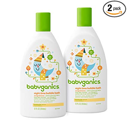 Babyganics Baby Bubble Bath, Orange Blossom, 12oz Bottle, (Pack of 2)