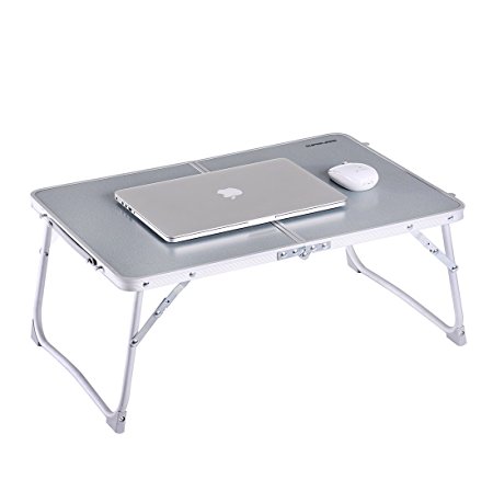 Superjare 23.2" Portable Breakfast Table Bed Tray Laptop Desk Silver