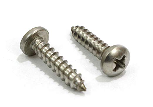 #8 x 3/4" Stainless Phillips Pan Head Wood Screws (100 pc), 18-8 (304) Stainless Steel, Choose Size, by Bolt Dropper