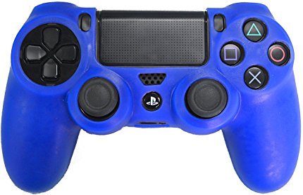 HDE PS4 Controller Skin Silicone Rubber Protective Grip for Sony Playstation 4 Wireless Dualshock Game Controllers (Blue)