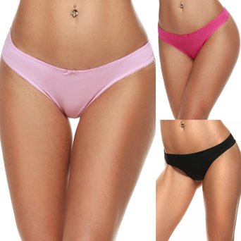 Ekouaer Women's Thong Panties Underwear Assorted 3 Pack