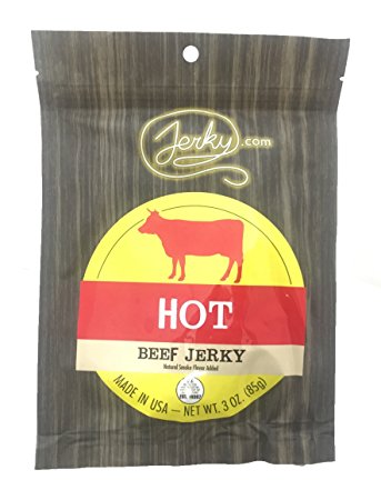 Hot All Natural Best Beef Jerky - Try Our Best Tasting Spicy Beef Jerky - No Added Preservatives, No Added MSG or Nitrates, Farm Raised Beef - 3 oz.