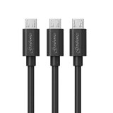 Micro USB Cables Gembonics 1ft 3 Pack Premium High Speed USB 20 A Male to Micro B Sync and Charge Cables for Android Samsung HTC Motorola Nokia External Battery Power Bank and More Black