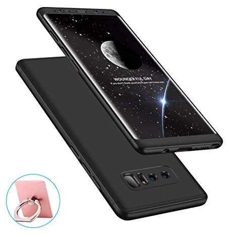 Galaxy Note 8 Case,ATOOZ Ultra Thin 360 Degree All-around Full Body Slim Fit Hard Protective Skin Case Cover for Samsung Galaxy Note 8 6.3 Inch (Black)