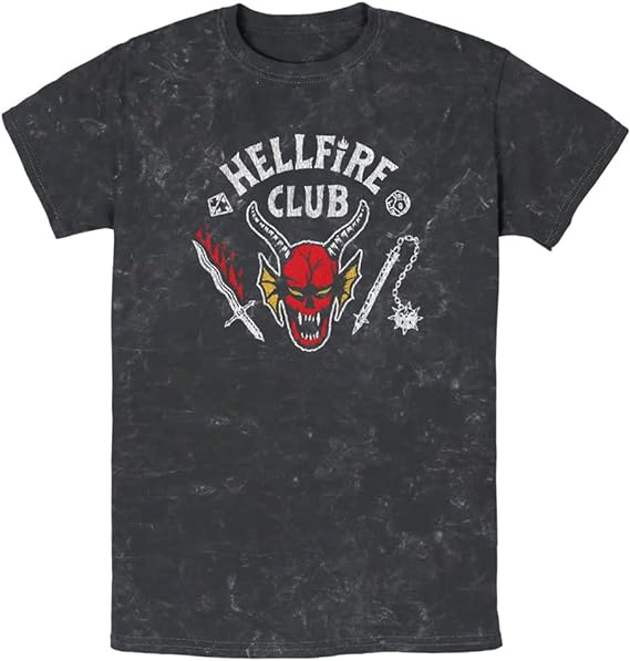 Netflix Stranger Things Hellfire Cut Young Men's Short Sleeve Tee Shirt