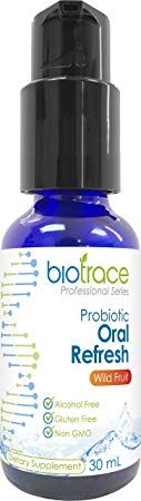 BioTrace Probiotic Oral Refresh Mouth Spray- 1.08 Oz Oral probiotics with Streptococcus salivarius combats bad breath, halitosis, strep throat, tooth decay, cavity for gums & oral health