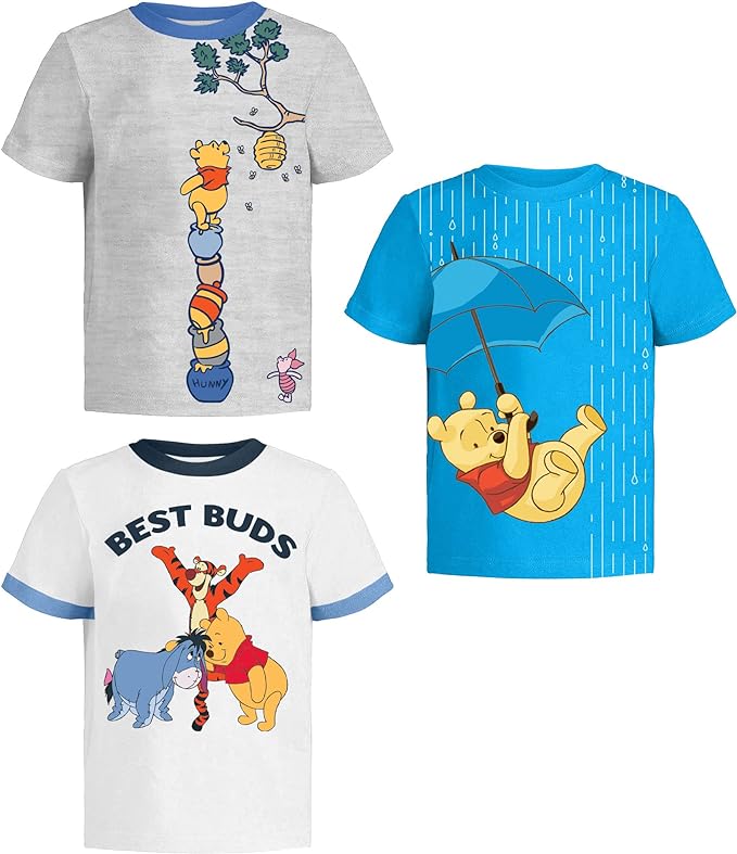 Winnie The Pooh Graphic T-Shirt (Sets) Tigger Eeyore Piglet Rabbit Roo Kanga Owl Lumpy Kessie Infant-Baby/Toddlers Clothes