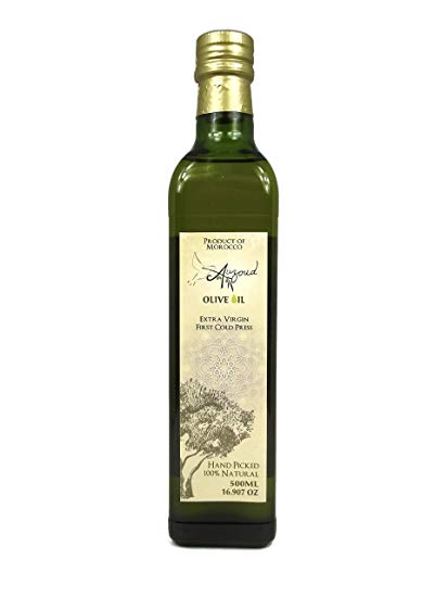 Auzoud Extra Virgin Olive Oil, Supports North African Women Farmers, 100% Natural, Hand-Picked, Cold Pressed, 500 ml (16.907 oz)