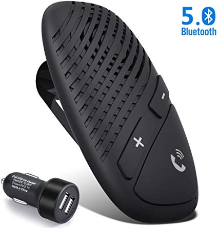 Handsfree Bluetooth 5.0 Car Speakerphone, Car Stereo Music Receiver Player, Sound Enhanced Bass/Built-in Mic/TF Card Player/, AUX Hands Free Calling with Wireless Control -BLS-P30