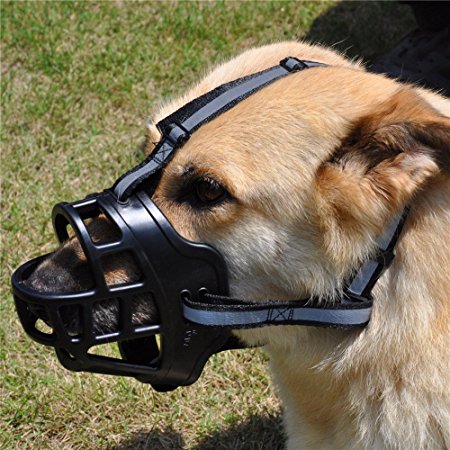 JYHY Soft Silica Gel Dog Muzzles,Adjustable Anti Biting Chewing Barking Training Dog Muzzle