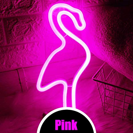 XIYUNTE Flamingo Light Neon Signs Led Flamingo Light Neon Wall Light Battery Or USB Operated Pink Flamingo Neon Light Sign Light up Flamingo for The Home,Kids Room,Bar,Party,Christmas