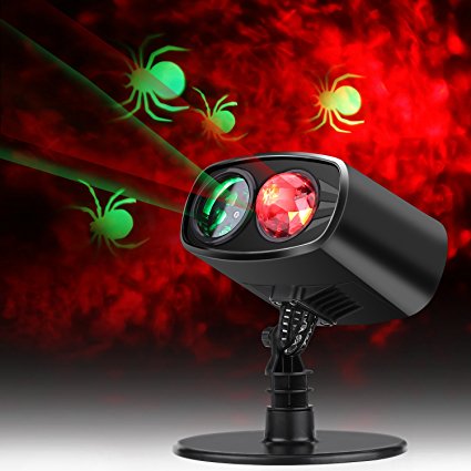 LED Light Projector Halloween Decorations Waterproof Outdoor Indoor Party Light with Spider Pattern for Theme Party Store Window Landscape and Garden Home Decoration