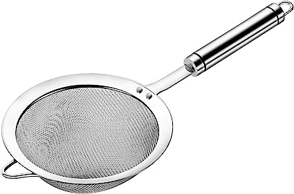 AOWOTO 304 Stainless Steel Fine Mesh Strainers for Kitchen, Colander-Skimmer with Handle, Metal Sieve Sifters for Food, Rice, Oil, Noodles, Fruits, Vegetable, Tea Strainer