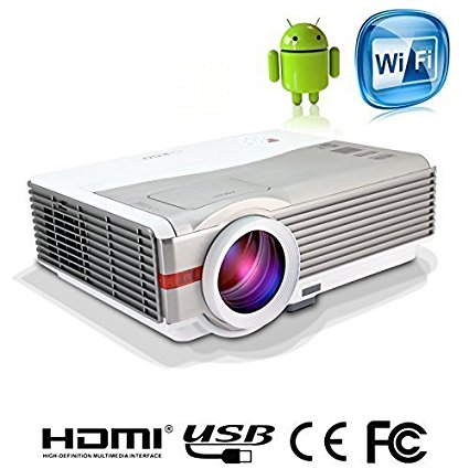 EUG X99 (A) Android4.2 Wireless Office Education LCD Projector HD HDMI 1080p 3D 4200 Lumens For Presentations School Meeting Eudcation Home Theater Games