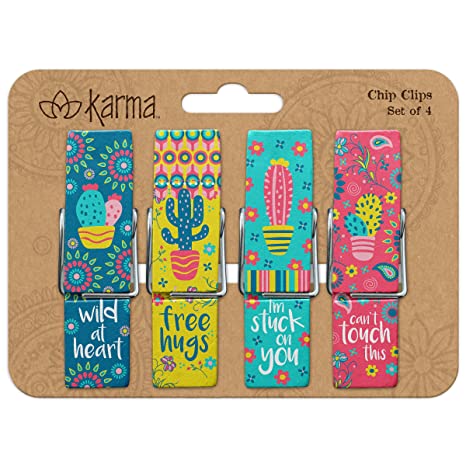 Karma Gifts Chip Clips, Cactus