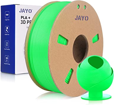 3D Printer Filament, JAYO PLA  Filament 1.75mm Dimensional Accuracy  /- 0.02mm, 0.65KG Cardboard Spool, 3D Printing Material Fits for Most FDM 3D Printers, PLA Plus Green 650G