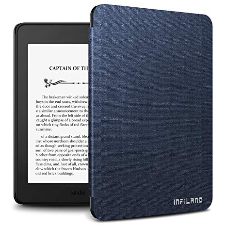 Infiland Case for Kindle Paperwhite (10th Generation-2018 Release) - Thinnest and Lightest Cover for Amazon Kindle Paperwhite 2018 Release(with Auto Sleep/Wake Function),Navy
