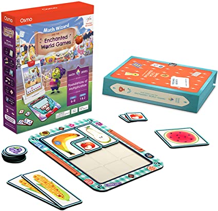 Osmo - Math Wizard and the Enchanted World Games iPad & Fire Tablet - Ages 6-8/Grades 1 - 2 - Foundations of Multiplication - Curriculum-Inspired - STEM Toy (Osmo Base Required) (Amazon Exclusive)