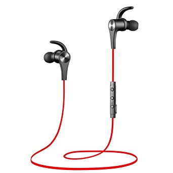 SoundPEATS Bluetooth Headphones In Ear Wireless Earbuds 4.1 Magnetic Sweatproof Stereo Bluetooth Earphones for Sports With Mic (Upgraded 7 Hours Play Time, Secure Fit, Noise Cancelling)