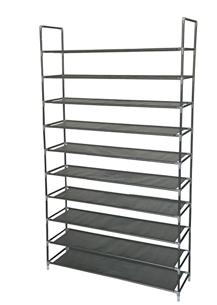 Sodynee 50 Pairs Shoe Rack Shoe Tower Shelf Storage Organizer Stand Cabinet Bench Stackable - Easy to Assemble - No Tools Required, Black