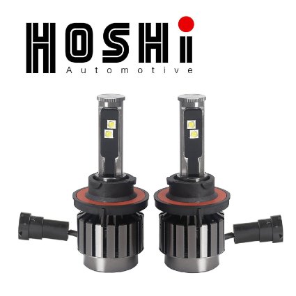 Hoshi LED Headlight H13/9008 - Ultra Clear 6000k True White Light at 7,600Lm LEDs Lighting, Japanese reliability/low heating. Internal ballast, unibody design with CANBUS, LIFETIME WARRANTY