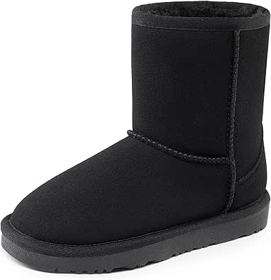 DREAM PAIRS Girls Boys Boots Kids Faux Fur Lined Winter Snow FuzzyClassic Kid's Mid Boot