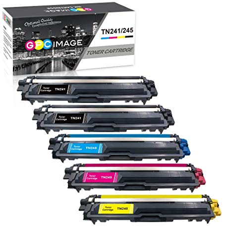 GPC Image Compatible Toner Cartridge Replacement for Brother TN241 TN245 for DCP-9020CDW DCP-9015CDW HL-3140CW HL-3150CDW 3170CDW MFC-9340CDW 9140CDN (2 Black/1 Cyan/1 Magenta/1 Yellow, 5-Pack)