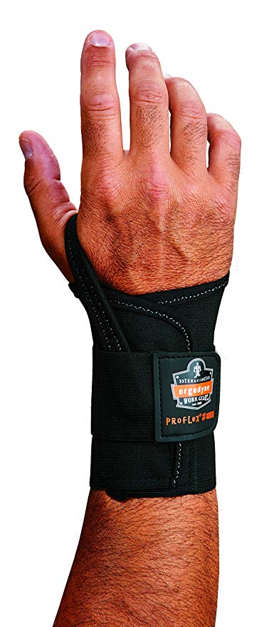 Ergodyne ProFlex 4000 Single Strap Wrist Support, Black - Small, Right Hand