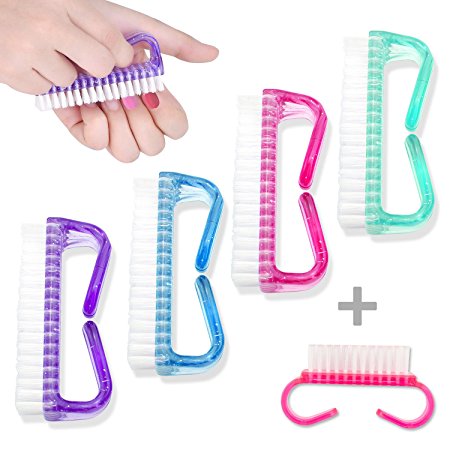 IBEET Nail Brush With Free Bonus Little Brush,Hand Scrubbing Cleaning Brush 5 Pack