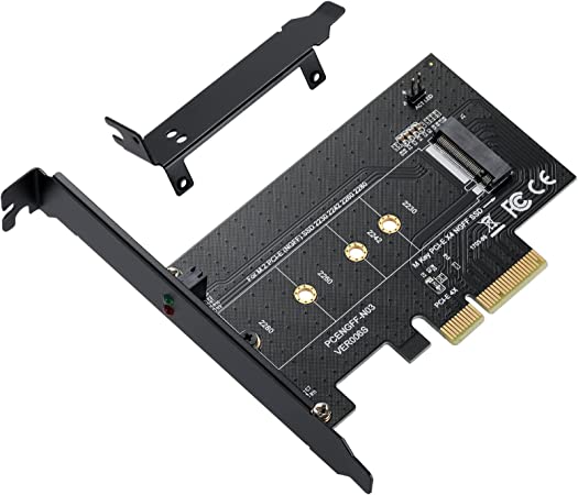 MZHOU Key M PCIE X4 NGFF SSD Controller Expansion Card, Supports M2 NGFF PCI-e 3.0, 2.0 or 1.0,for M.2(NGFF) 2230, 2242, 2260, 2280 SSD to PCI-E Card with Low Profile Bracket