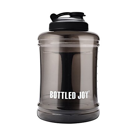 BOTTLED JOY 83oz Water Bottle Large Capacity Wide Mouth Sports Water Bottle BPA-Free Plastic Water Jug Leak-Proof and Durable for Outdoor Travel Office Gym Black