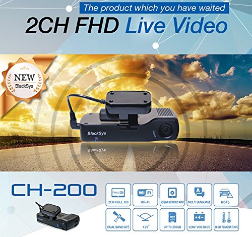 Blacksys Car Black Box 2CH CH-200 Full HD WIFI  HD Rear -16GB   GPS   DC Cable