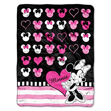 The Northwest Company Disney's Classic Minnie Love Minnie Micro Raschel Blanket, 46 by 60-Inch