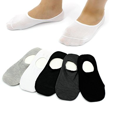 Wispun 5pairs Cotton Invisible Man Sock Slippers Shallow Mouth no showSocks